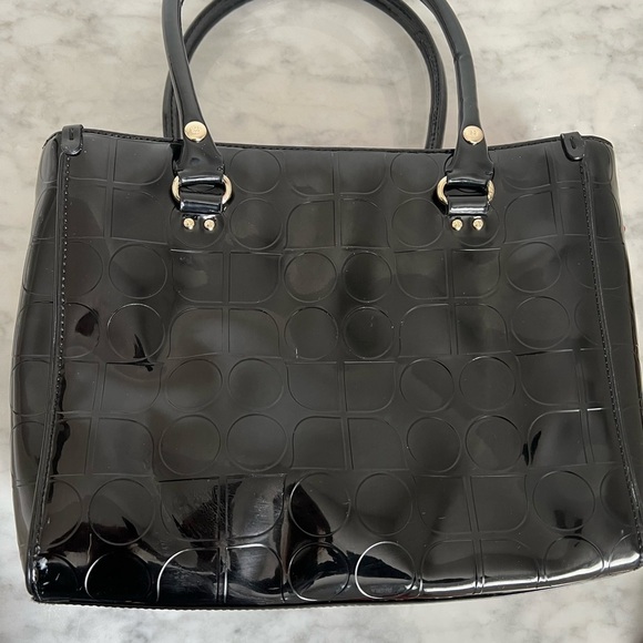 Kate Spade Wellesley Quinn Black Patent Satchel Embossed Ace of ♠️ & NWT wallet - Picture 10 of 12
